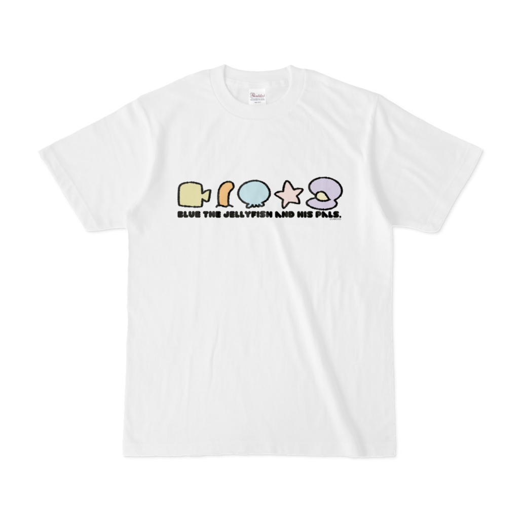 クラゲのブルーとお友達 Tシャツ