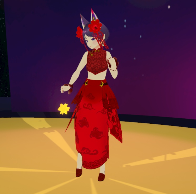 血赤のチャイナドレス