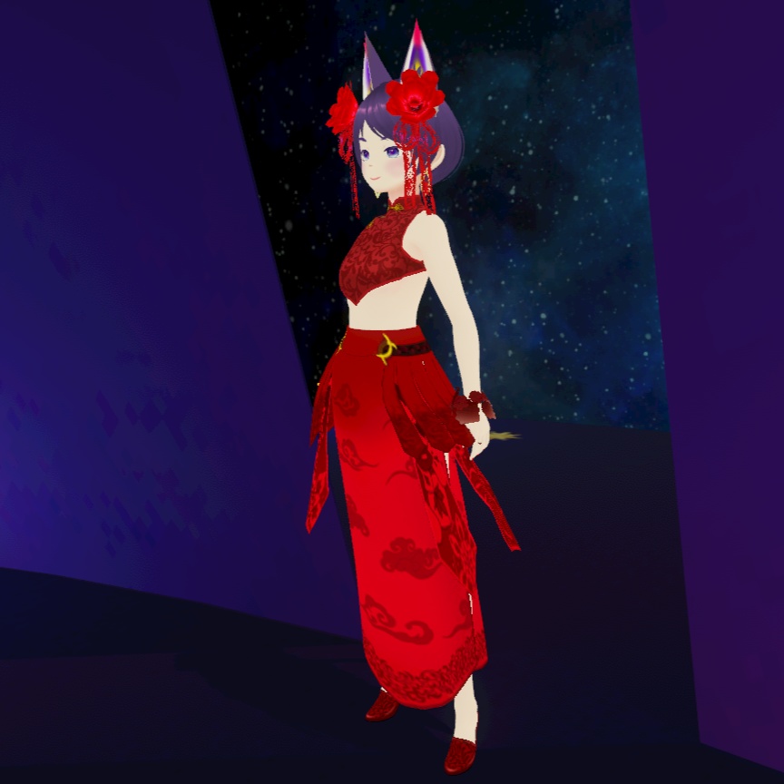 血赤のチャイナドレス