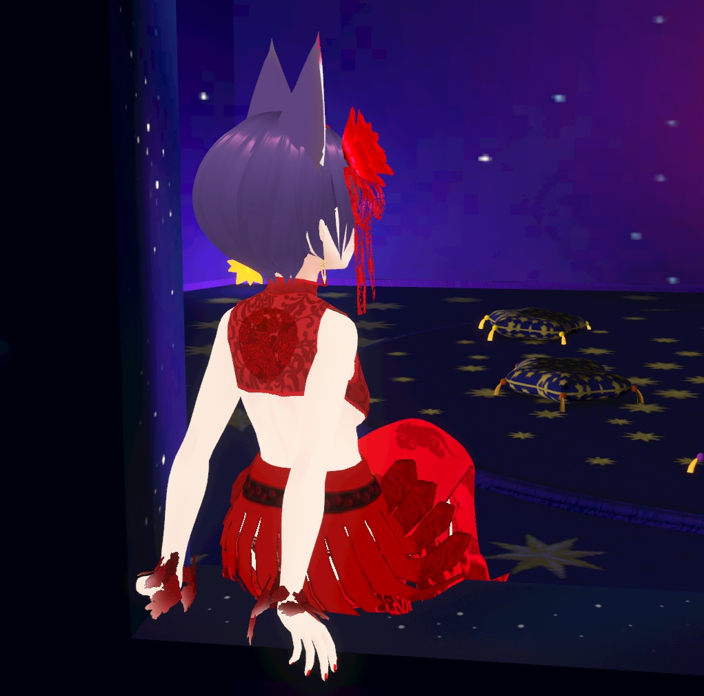 血赤のチャイナドレス