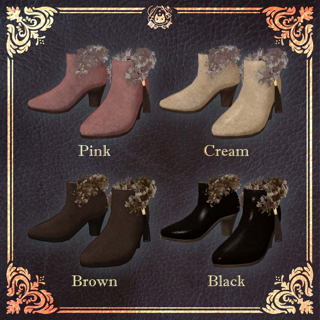 【VRChat向け】ファー付ブーツ/桔梗対応