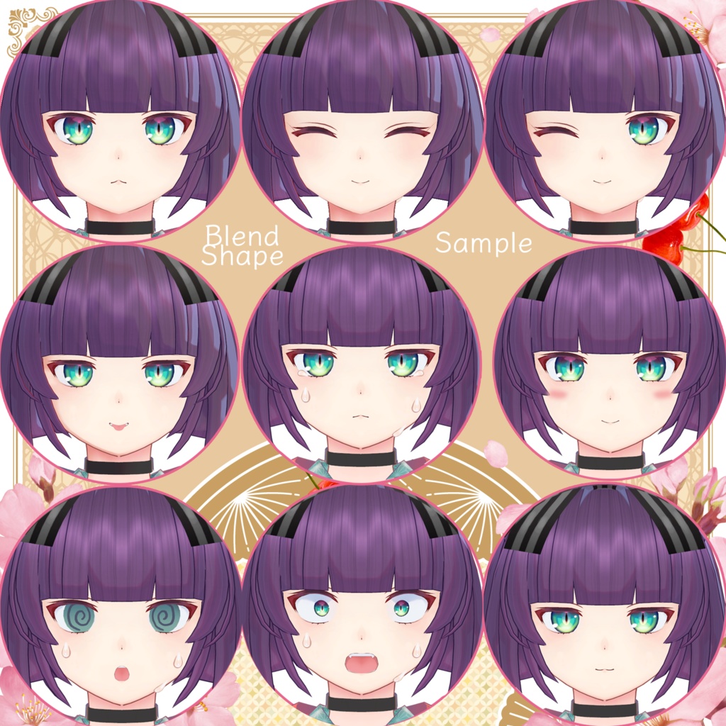 【VRC向けアバター】クロイニャン/大正ロマンver