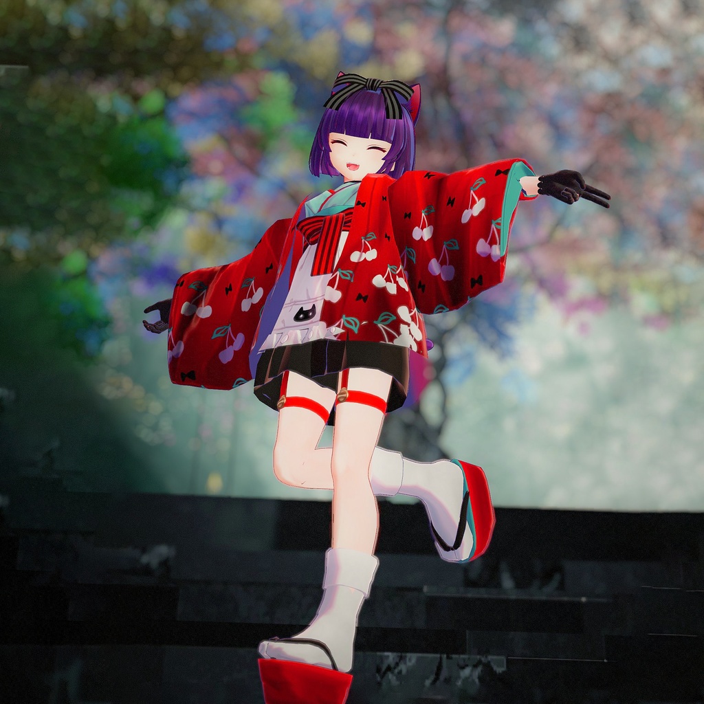 【VRC向けアバター】クロイニャン/大正ロマンver