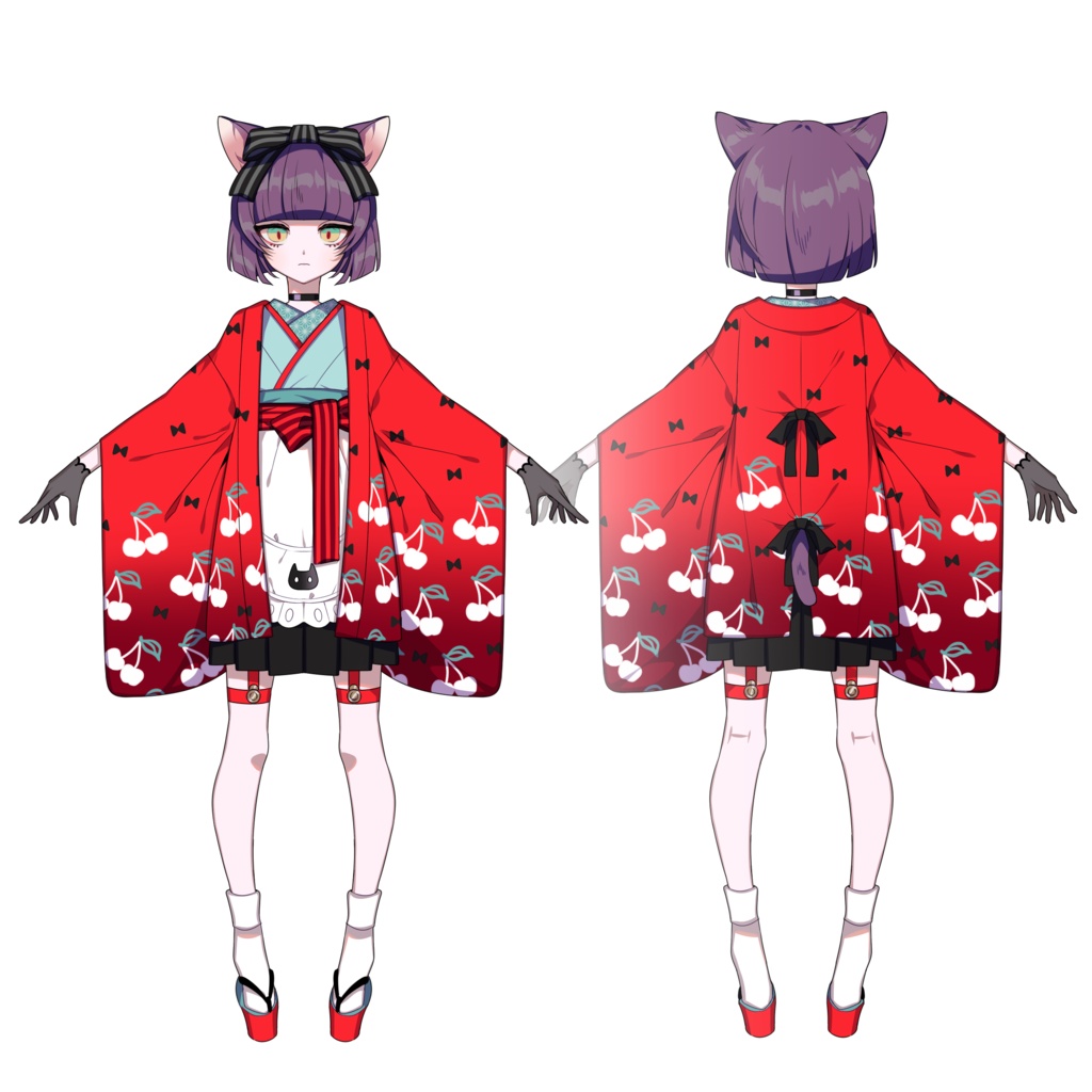 【VRC向けアバター】クロイニャン/大正ロマンver