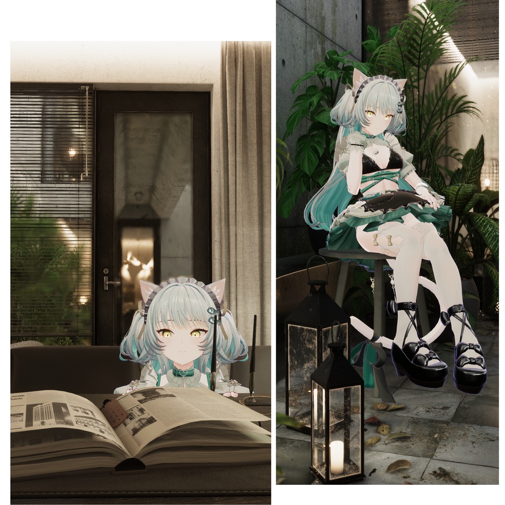 【VRChat向けアバター】白猫のライム・フローレン(Lime Florent the Cat)