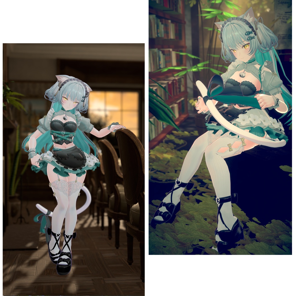 【VRChat向けアバター】白猫のライム・フローレン(Lime Florent the Cat)