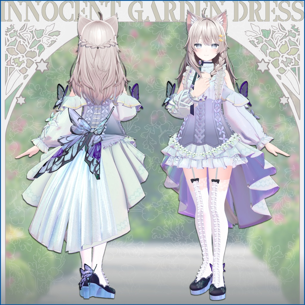 【VRC用衣装】イノセント・ガーデンドレス【12カラー】