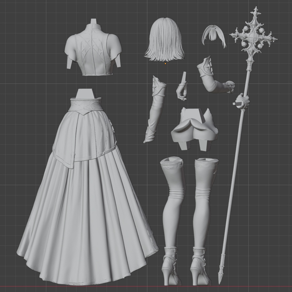 聖女プリースト|1/10スケール 3Dプリント用STLデータ