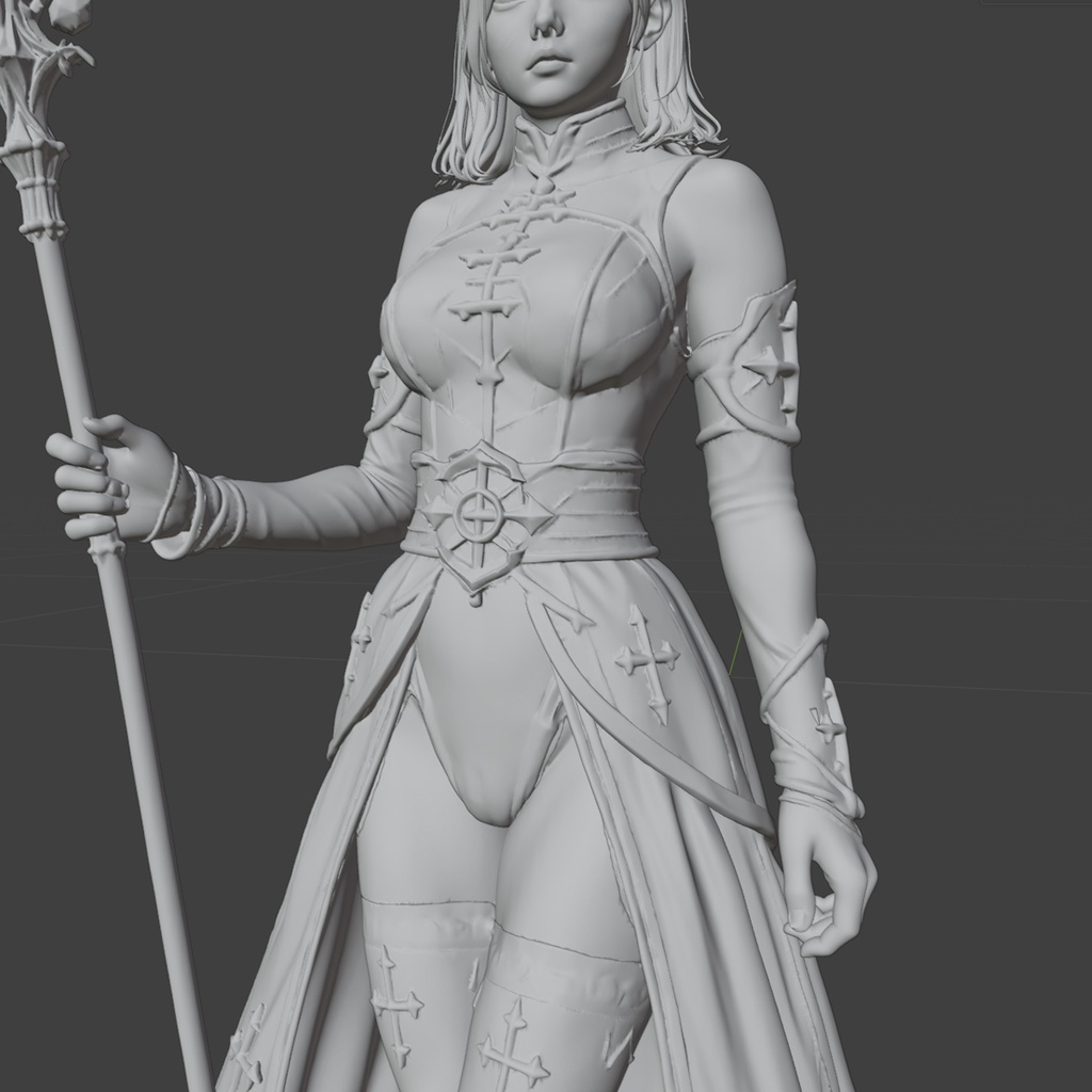 聖女プリースト|1/10スケール 3Dプリント用STLデータ