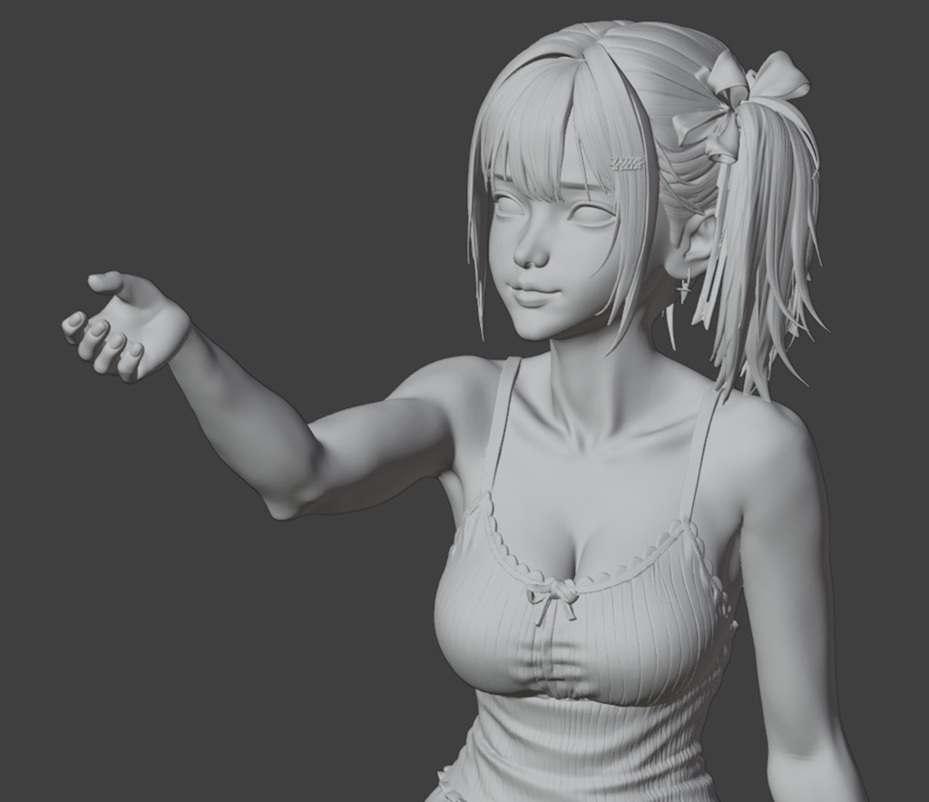 【3Dプリント用STL】アイドルキーホルダーガール|1/6スケール