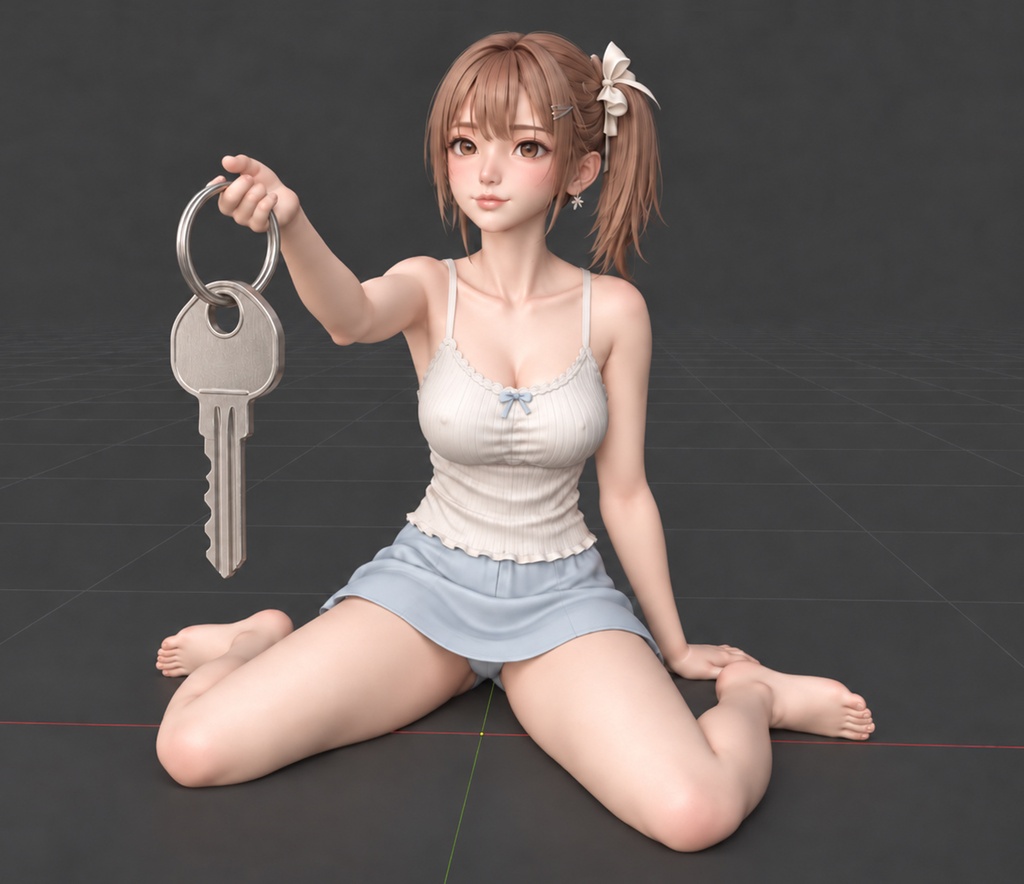 【3Dプリント用STL】アイドルキーホルダーガール|1/6スケール