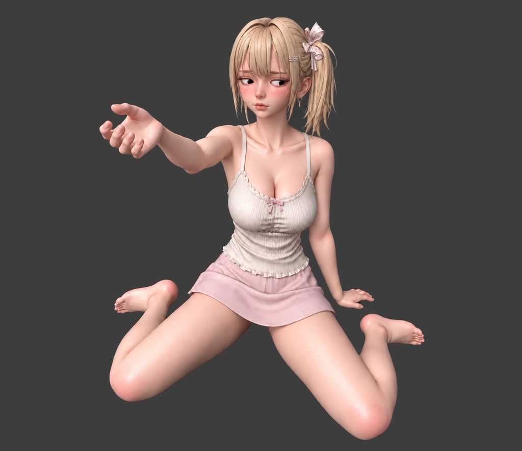 【3Dプリント用STL】アイドルキーホルダーガール|1/6スケール