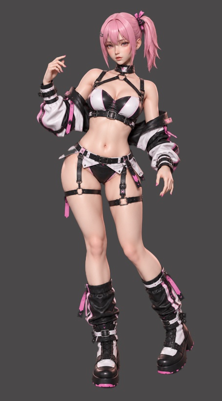 サイバーパンク地下アイドルガール ― 3Dプリント用フィギュア -yberpunk Underground Idol Girl – 3D Printable Figure-