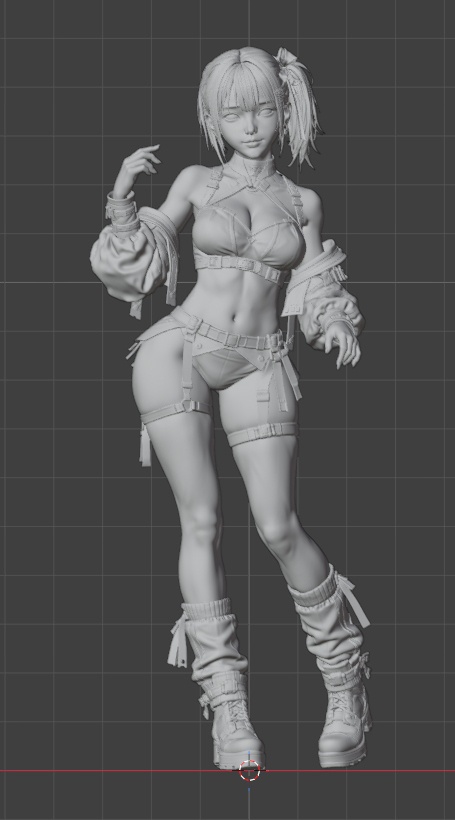 サイバーパンク地下アイドルガール ― 3Dプリント用フィギュア -yberpunk Underground Idol Girl – 3D Printable Figure-