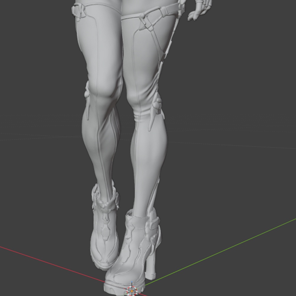 サイバーパンクガール 3Dプリント可能フィギュア