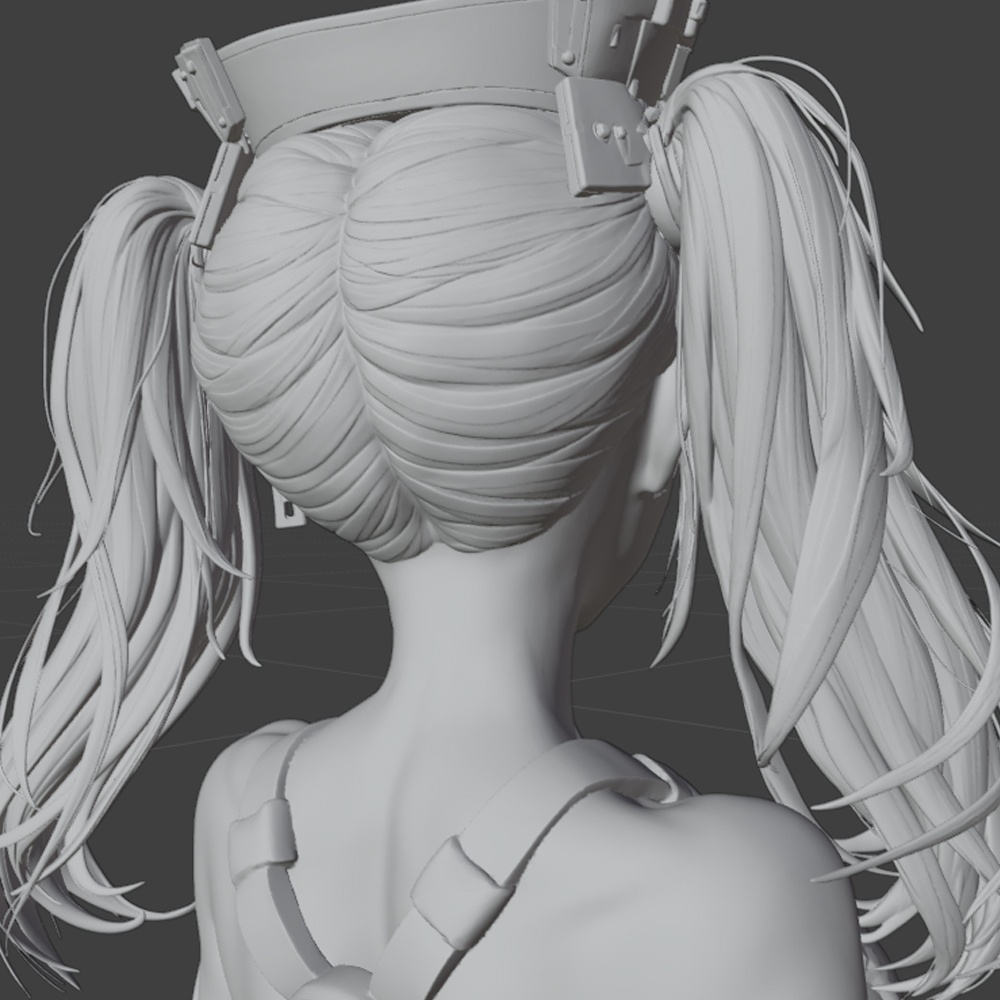 サイバーパンクガール 3Dプリント可能フィギュア