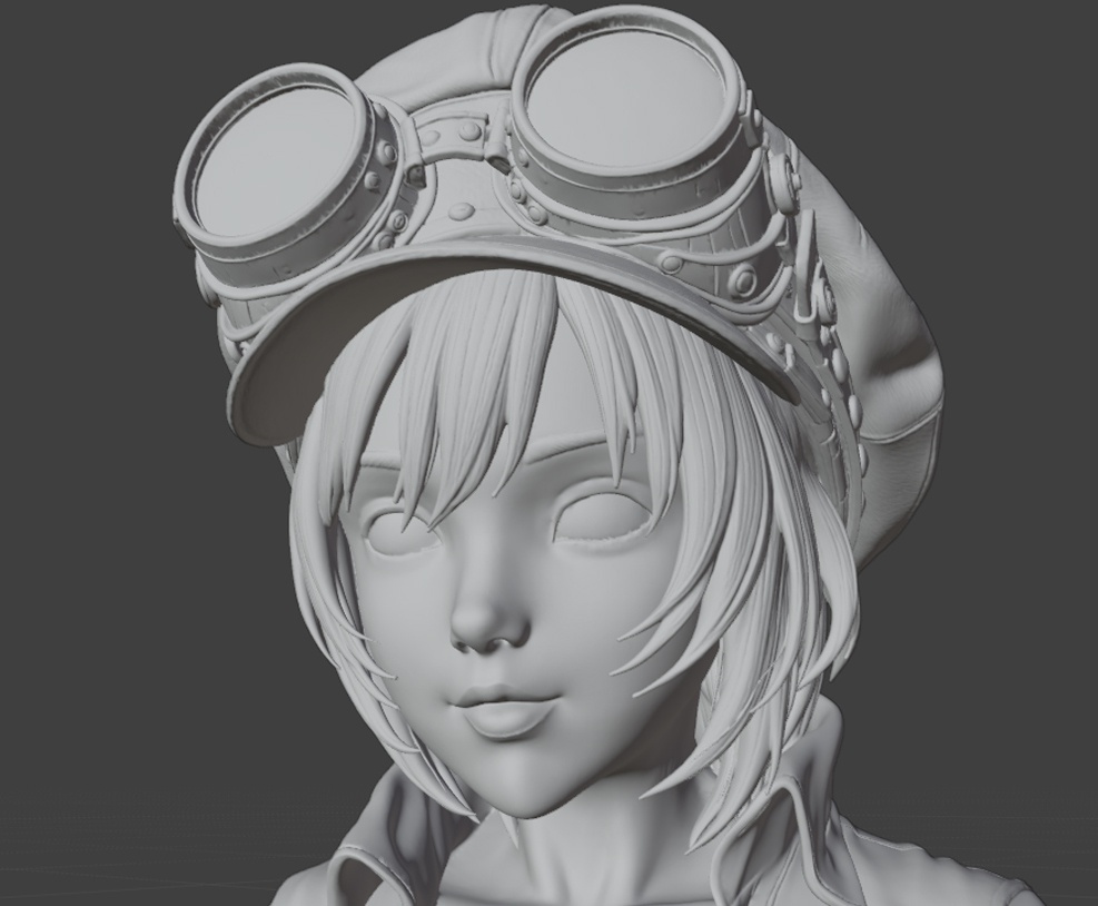 スチームパンクガール - Steampunk Girl 3D Printable Figure -