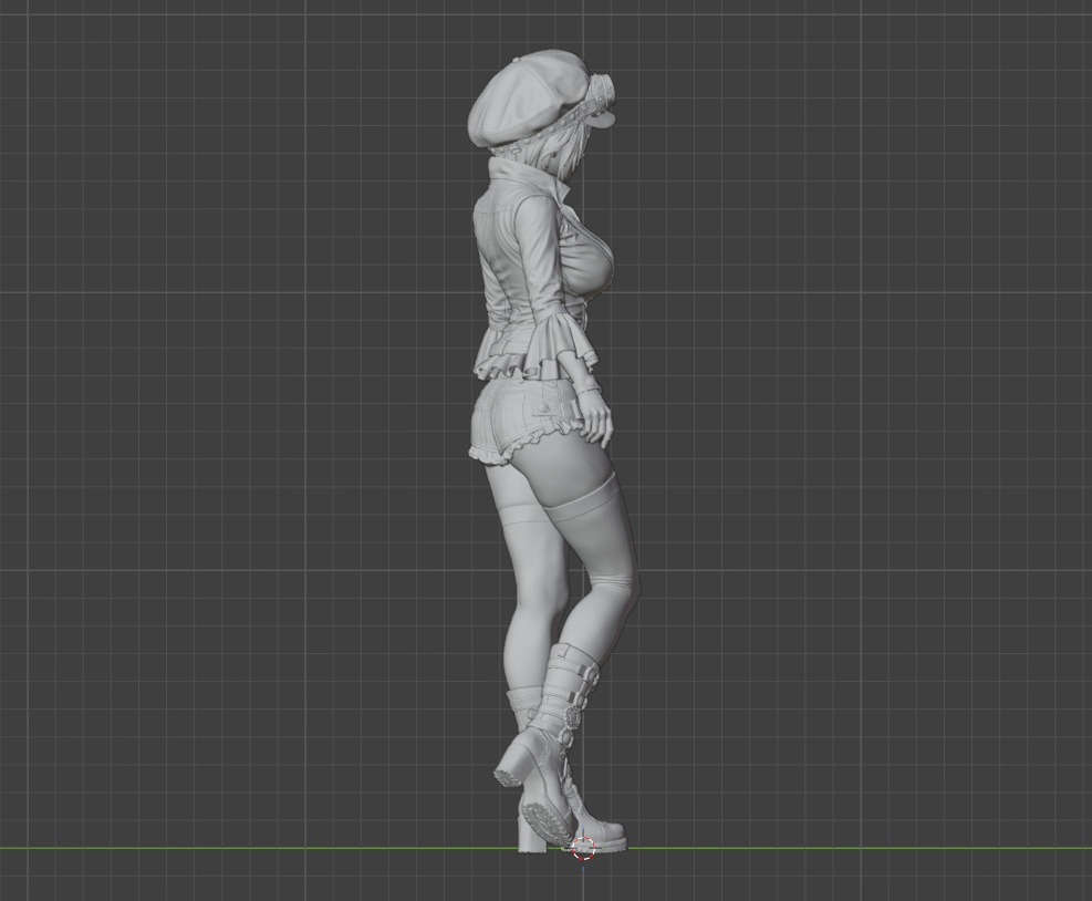 スチームパンクガール - Steampunk Girl 3D Printable Figure -