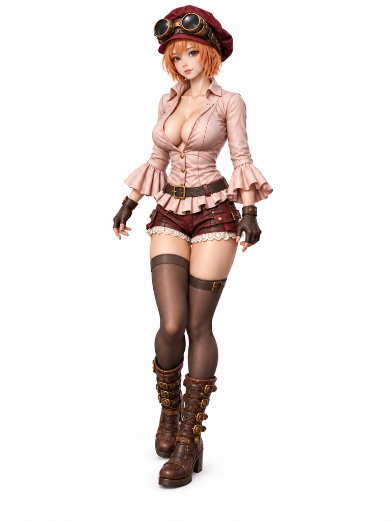 スチームパンクガール - Steampunk Girl 3D Printable Figure -