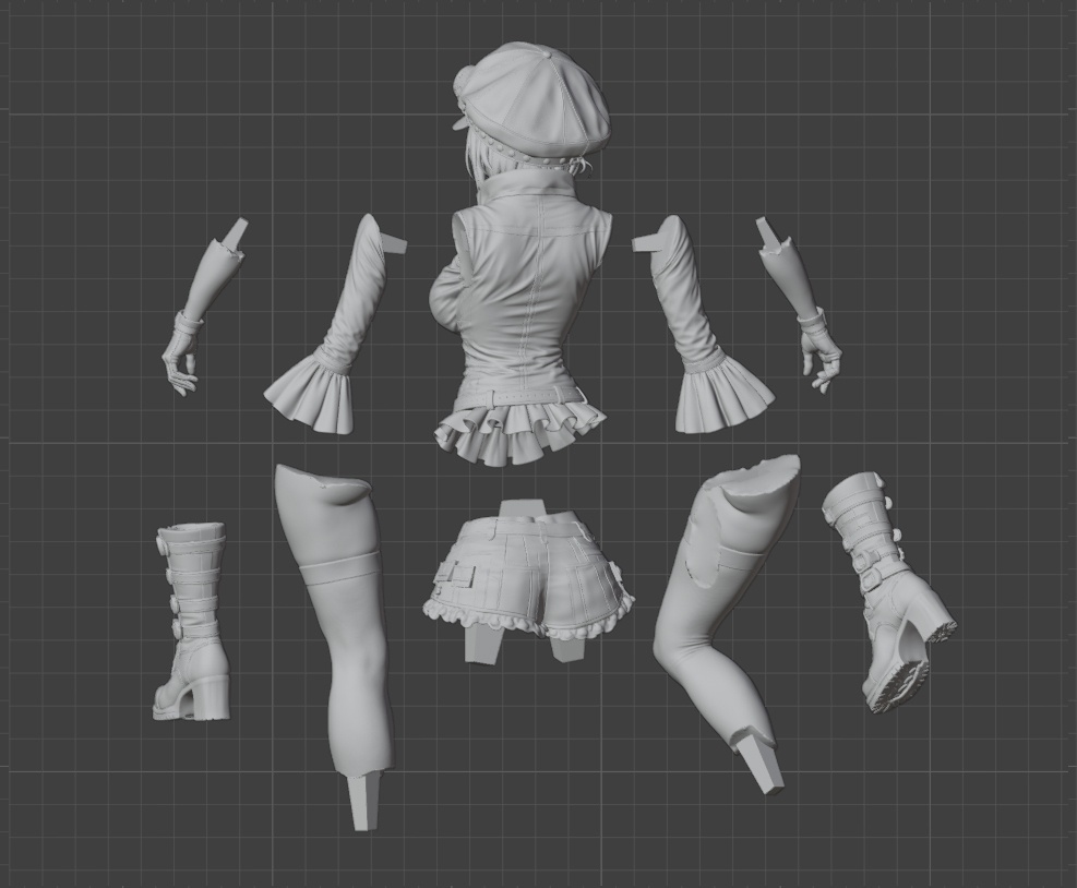 スチームパンクガール - Steampunk Girl 3D Printable Figure -