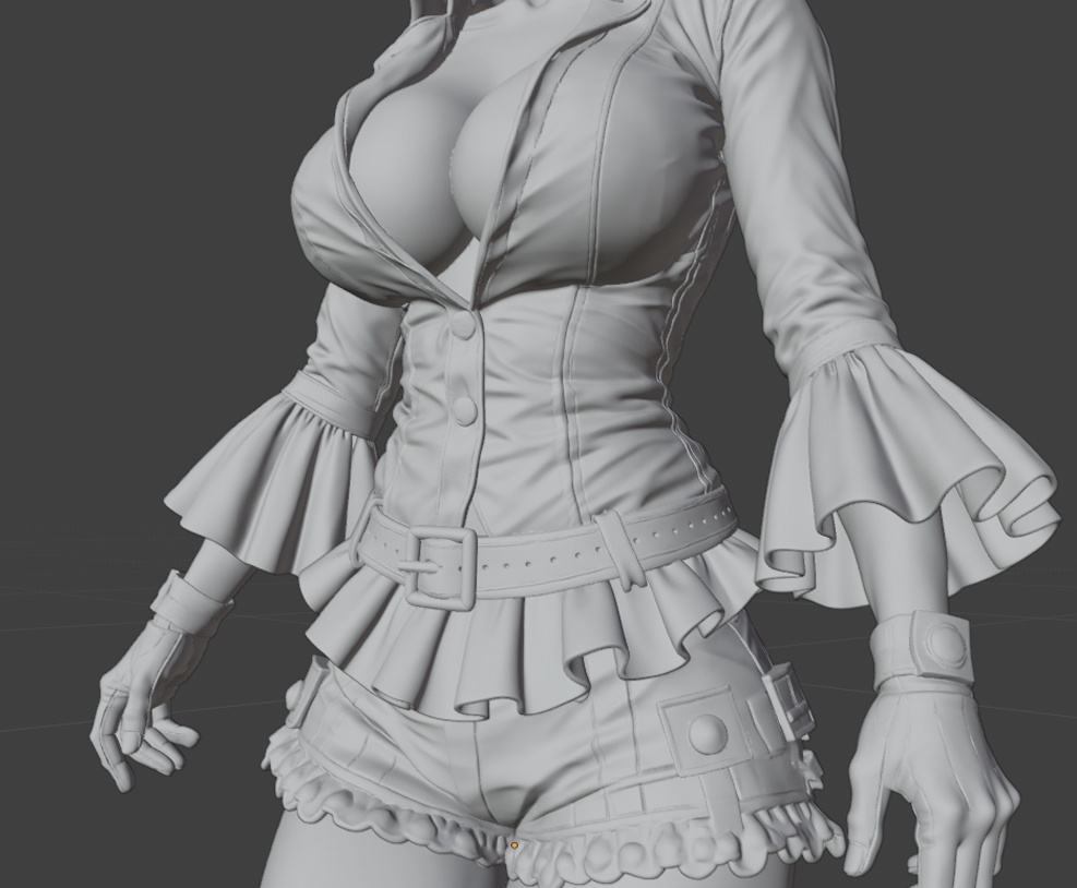 スチームパンクガール - Steampunk Girl 3D Printable Figure -