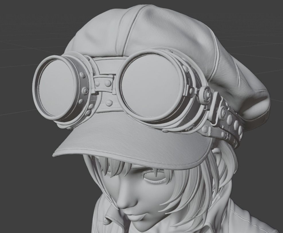 スチームパンクガール - Steampunk Girl 3D Printable Figure -
