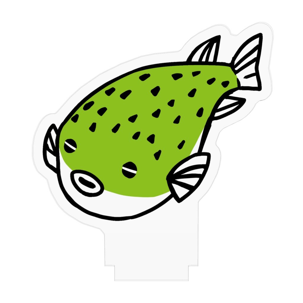 大好きのフグに餌をやるアクスタ