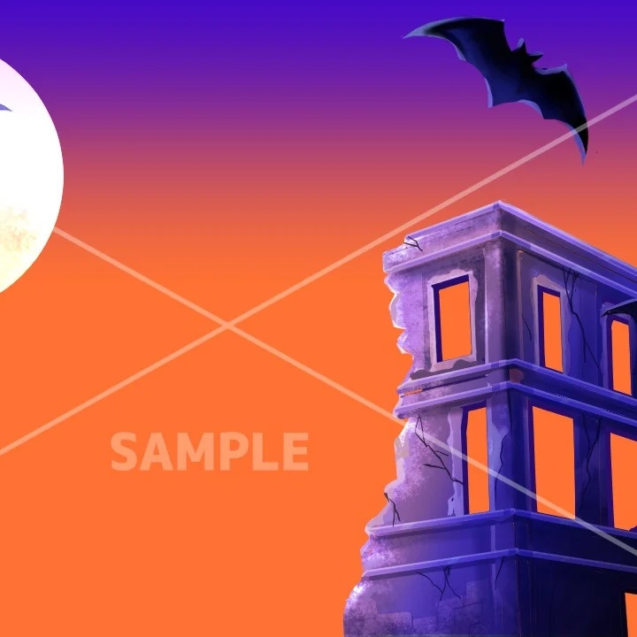 狼男の着せ替えイラスト素材、ハロウィン背景素材