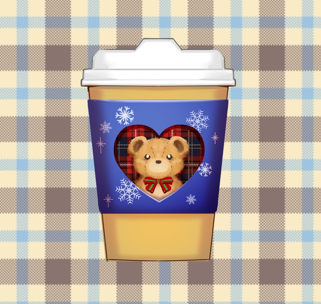 冬のホットドリンク素材(クリスマスマグ、テイクアウトドリンク)