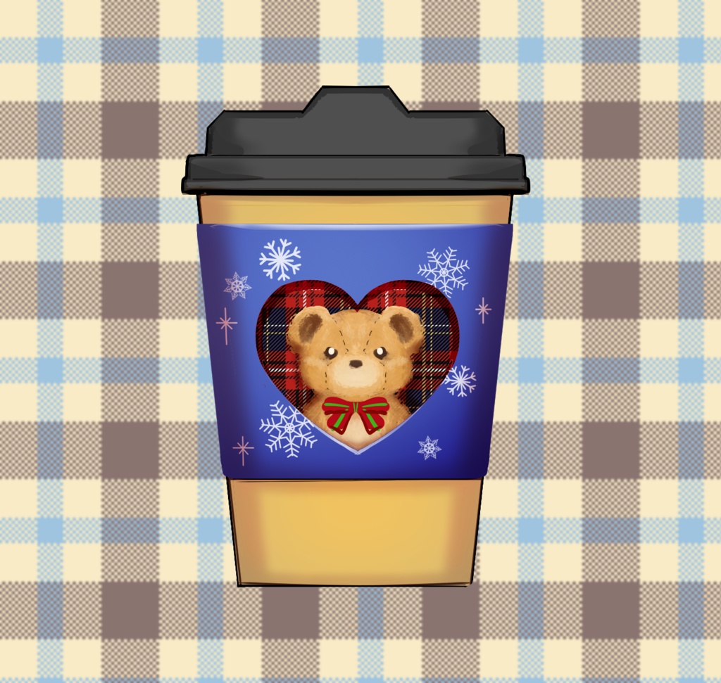 冬のホットドリンク素材(クリスマスマグ、テイクアウトドリンク)