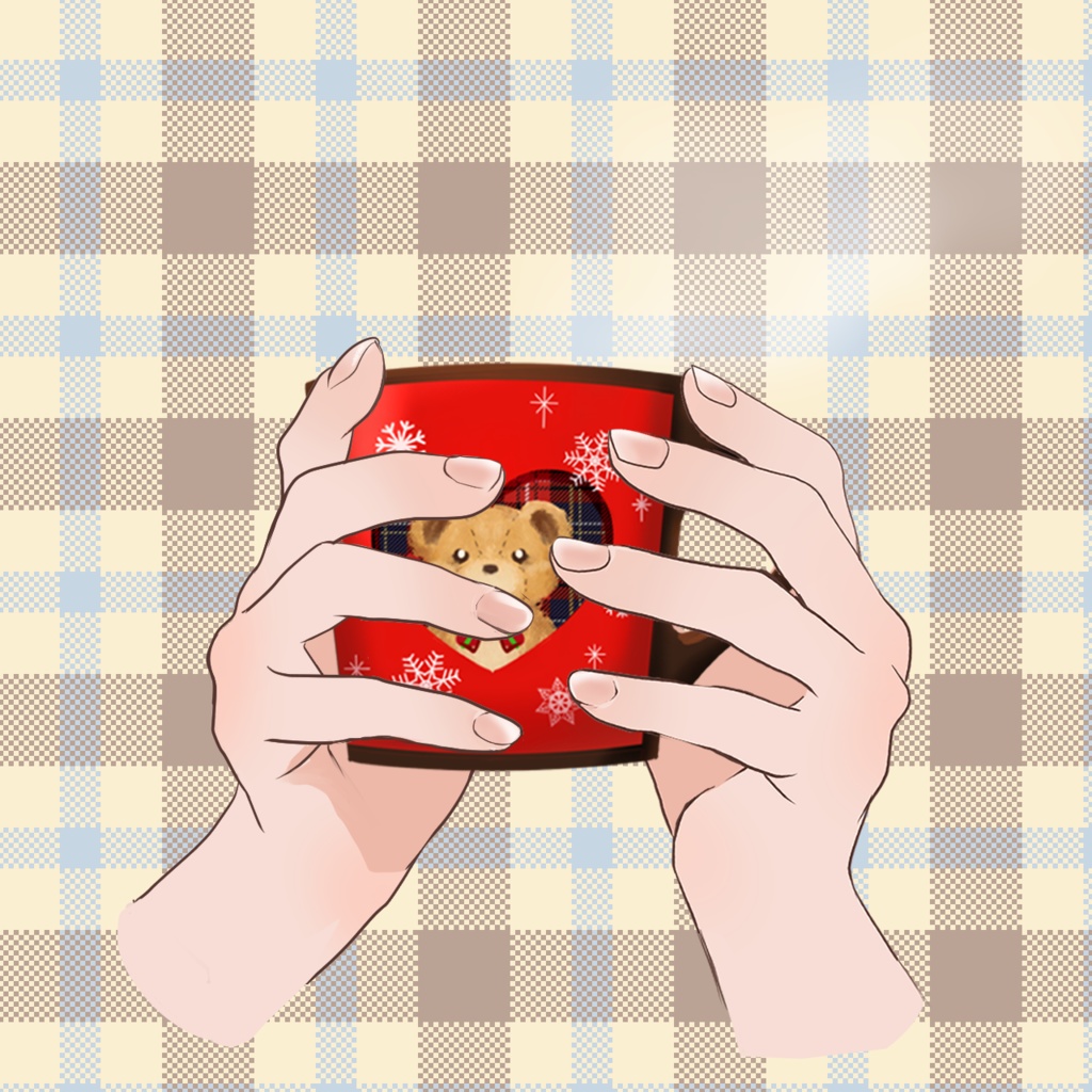 冬のホットドリンク素材(クリスマスマグ、テイクアウトドリンク)