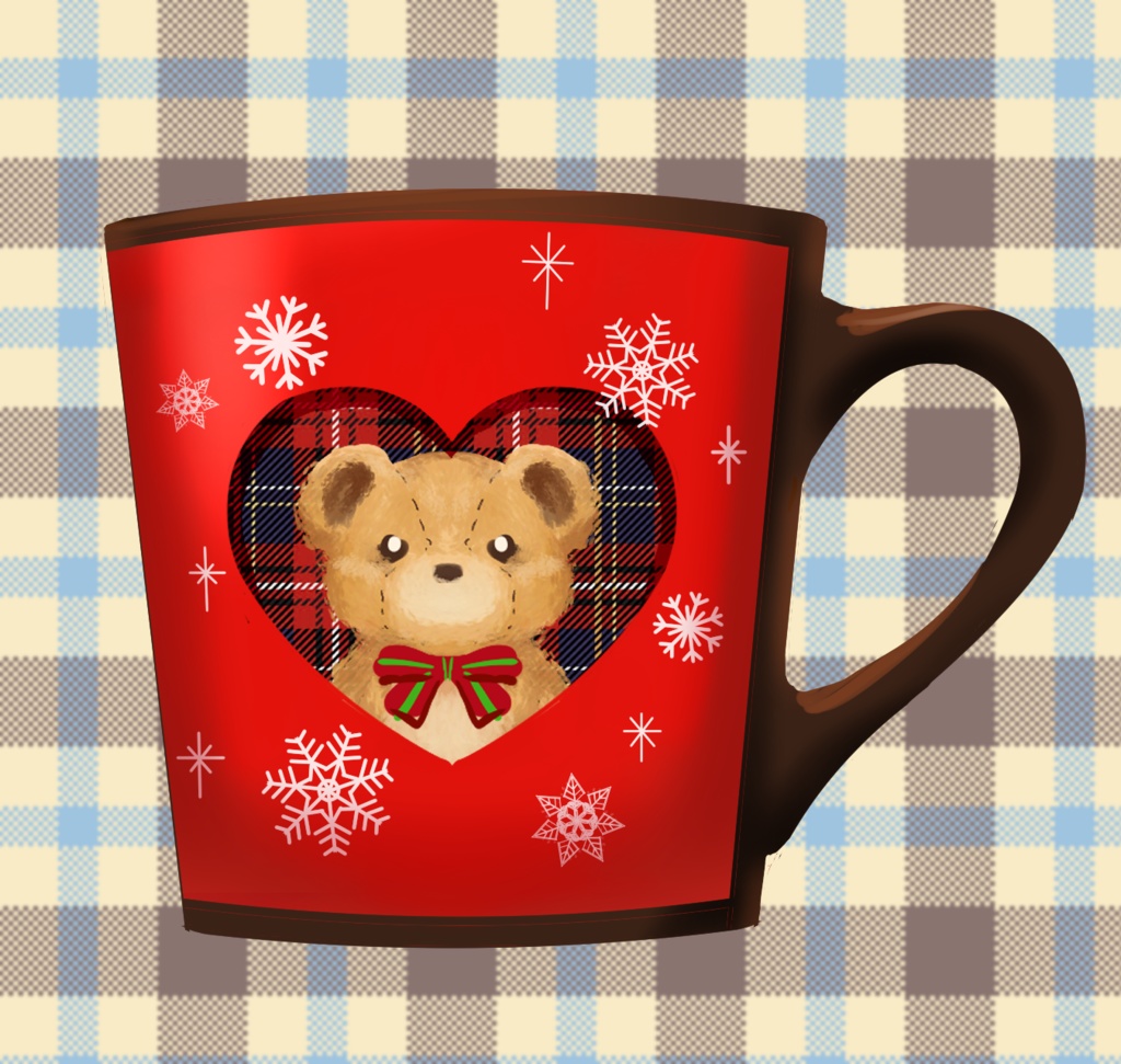 冬のホットドリンク素材(クリスマスマグ、テイクアウトドリンク)