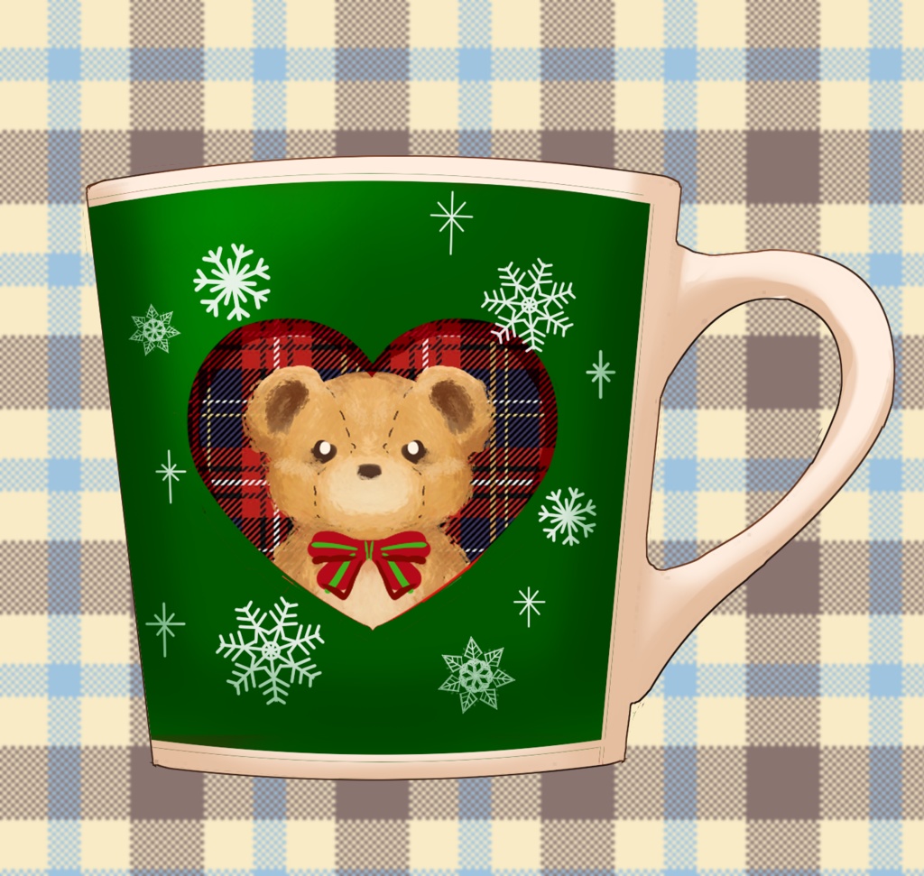 冬のホットドリンク素材(クリスマスマグ、テイクアウトドリンク)