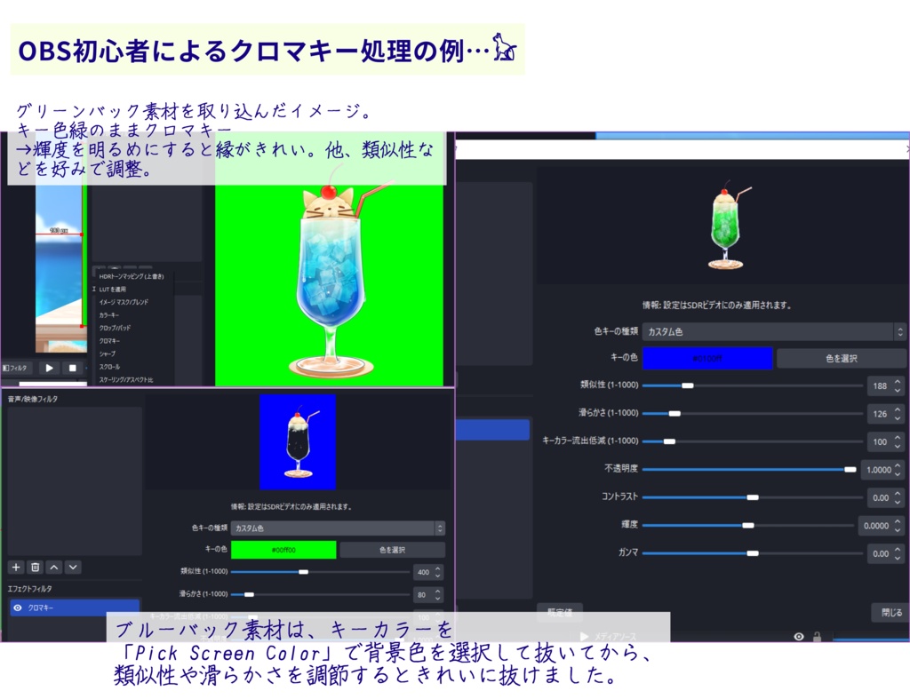 しゅわしゅわ動く!「猫ソーダ3種」&「レトロクリームソーダ3種」のMP4,透過PNG素材