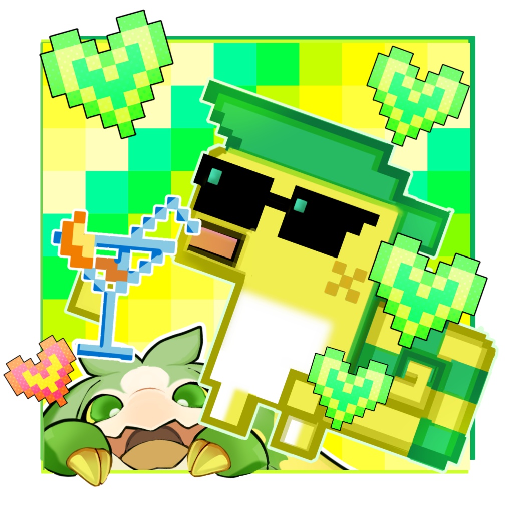 ドットハートのPNG・APNG・GIF背景透過素材