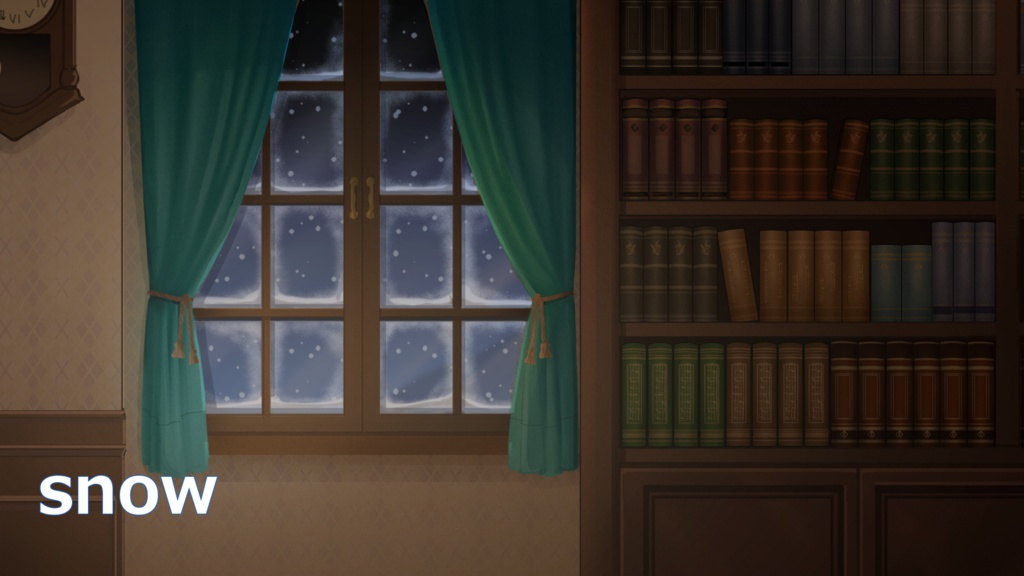 商用可)夜の書斎動画素材集:背景4種・振り子時計・湯気の出るコップ/めくれる本の動画素材