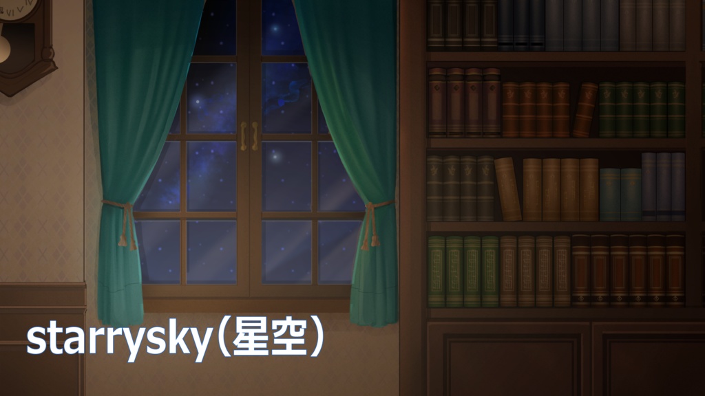 商用可)夜の書斎動画素材集:背景4種・振り子時計・湯気の出るコップ/めくれる本の動画素材