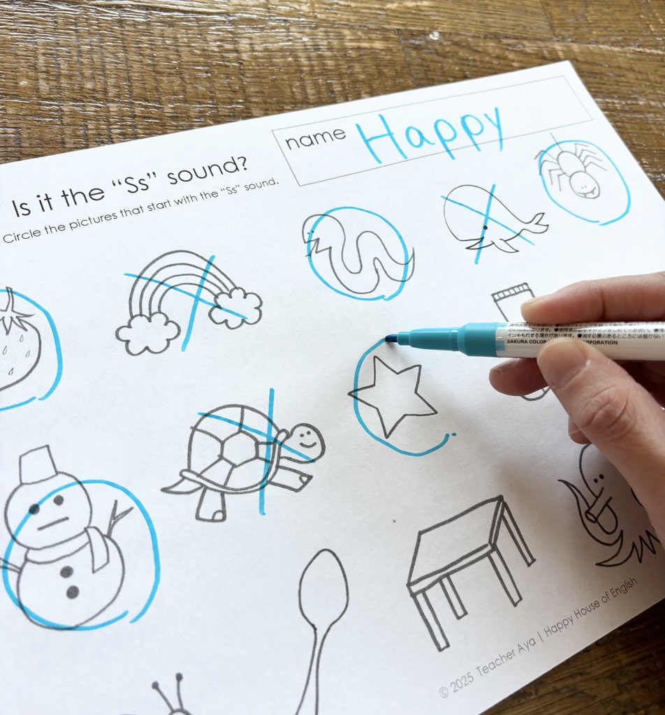 Basic Phonics A-Z |Find the Sound|音を見つけるワークシート26枚