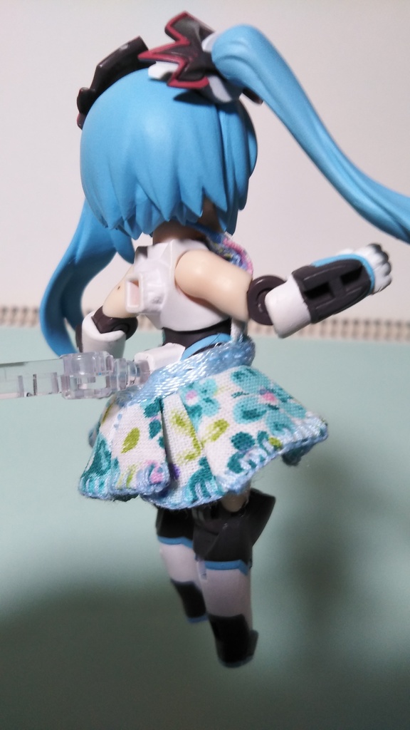 デスクトップアーミー用、ミニスカートワンピ、青柄