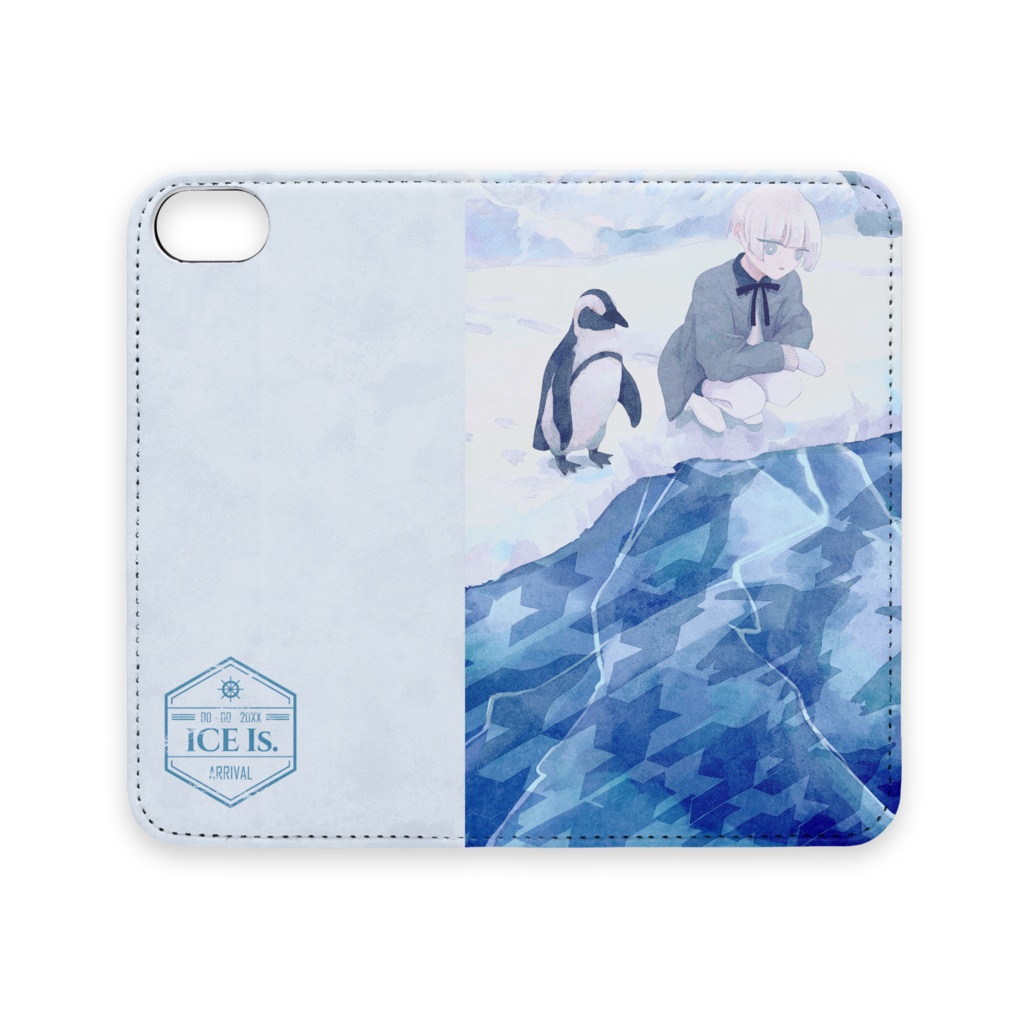 手帳型iPhoneケース - 氷の下の行進