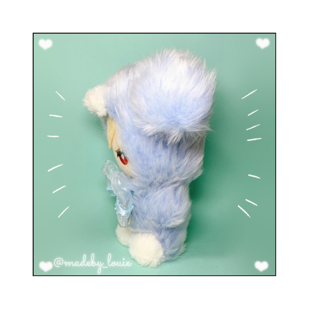 おすわりわんちゃん🐾みずいろバイカラー🌧