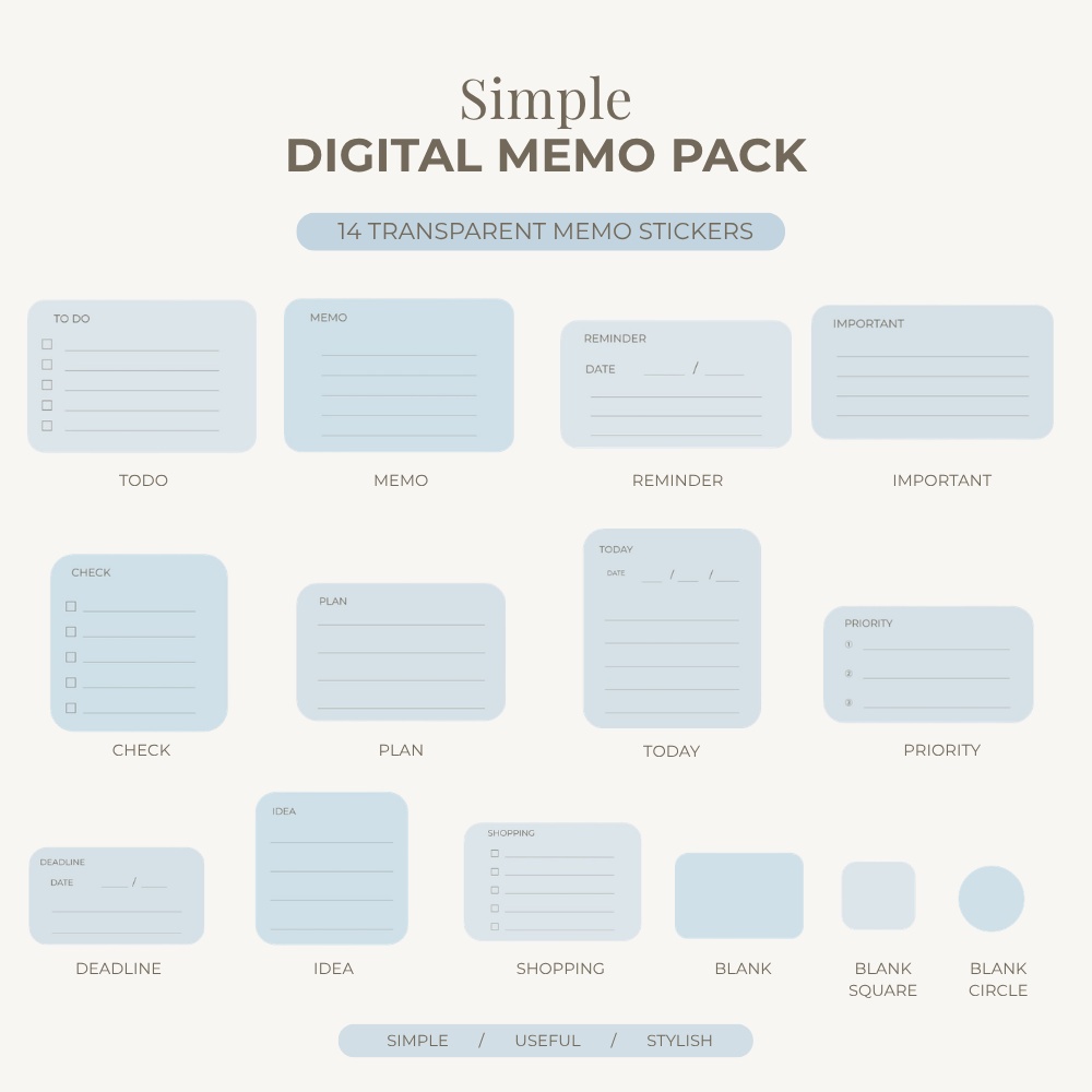 Simple Digital Memo Pack