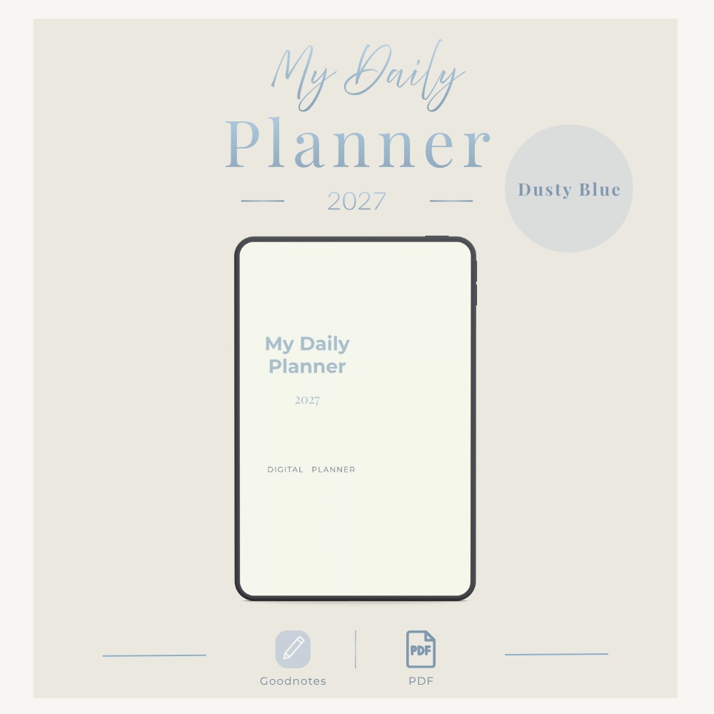 My Daily Planner 2027 Dusty Blue デジタルプランナー