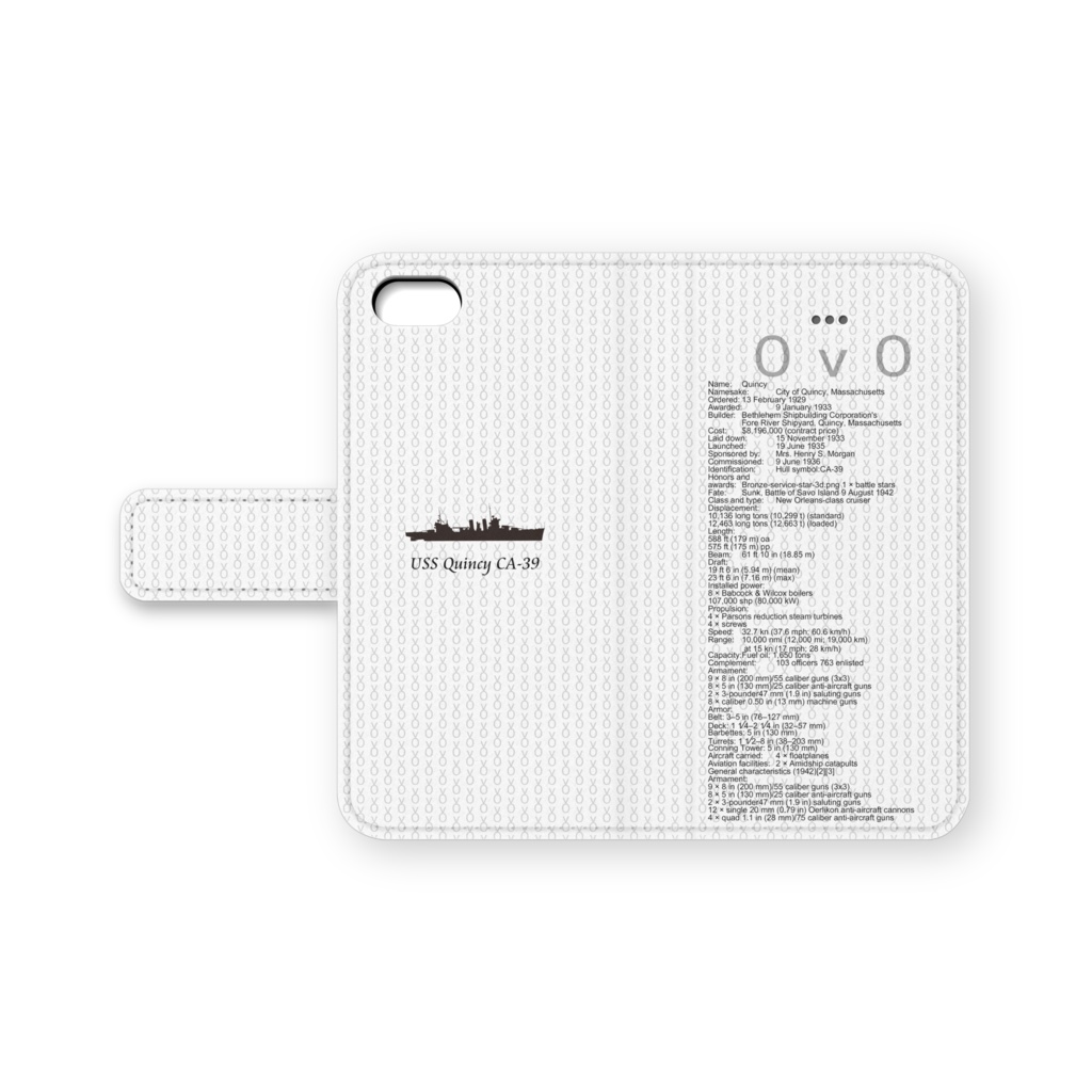 [戦艦少女R]クインシー 手帳型iPhoneケース ホワイト