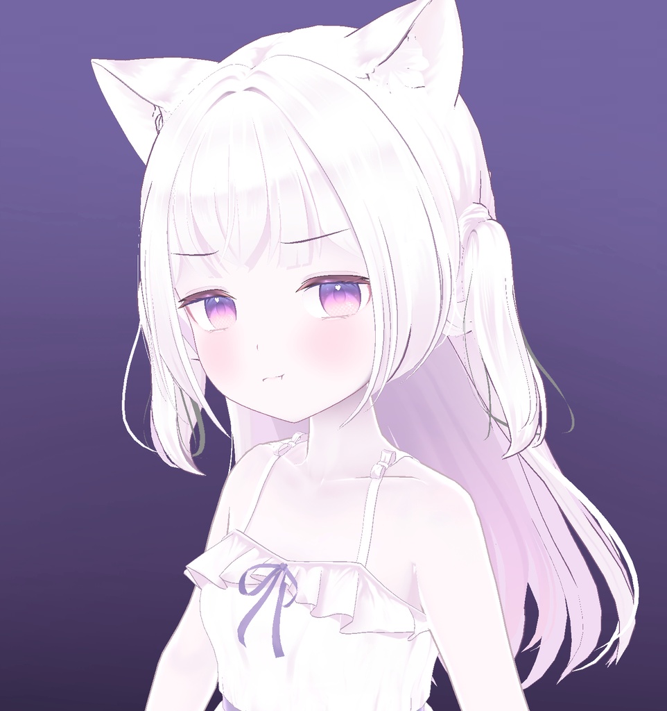 【3D】白猫ちゃん【Live2Dもあるよ】