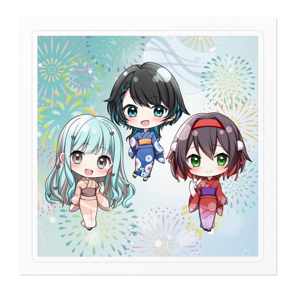 福来みこと・音城ひびき・光莉モカ(ステッカー)