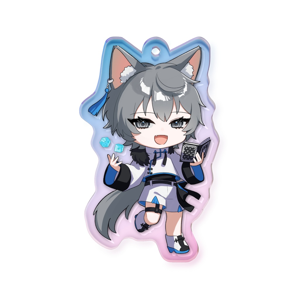 【雪犬ハスキ】オーロラアクリルキーホルダー
