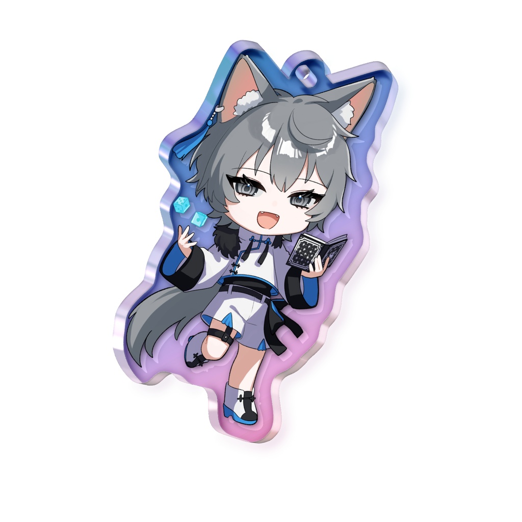 【雪犬ハスキ】オーロラアクリルキーホルダー