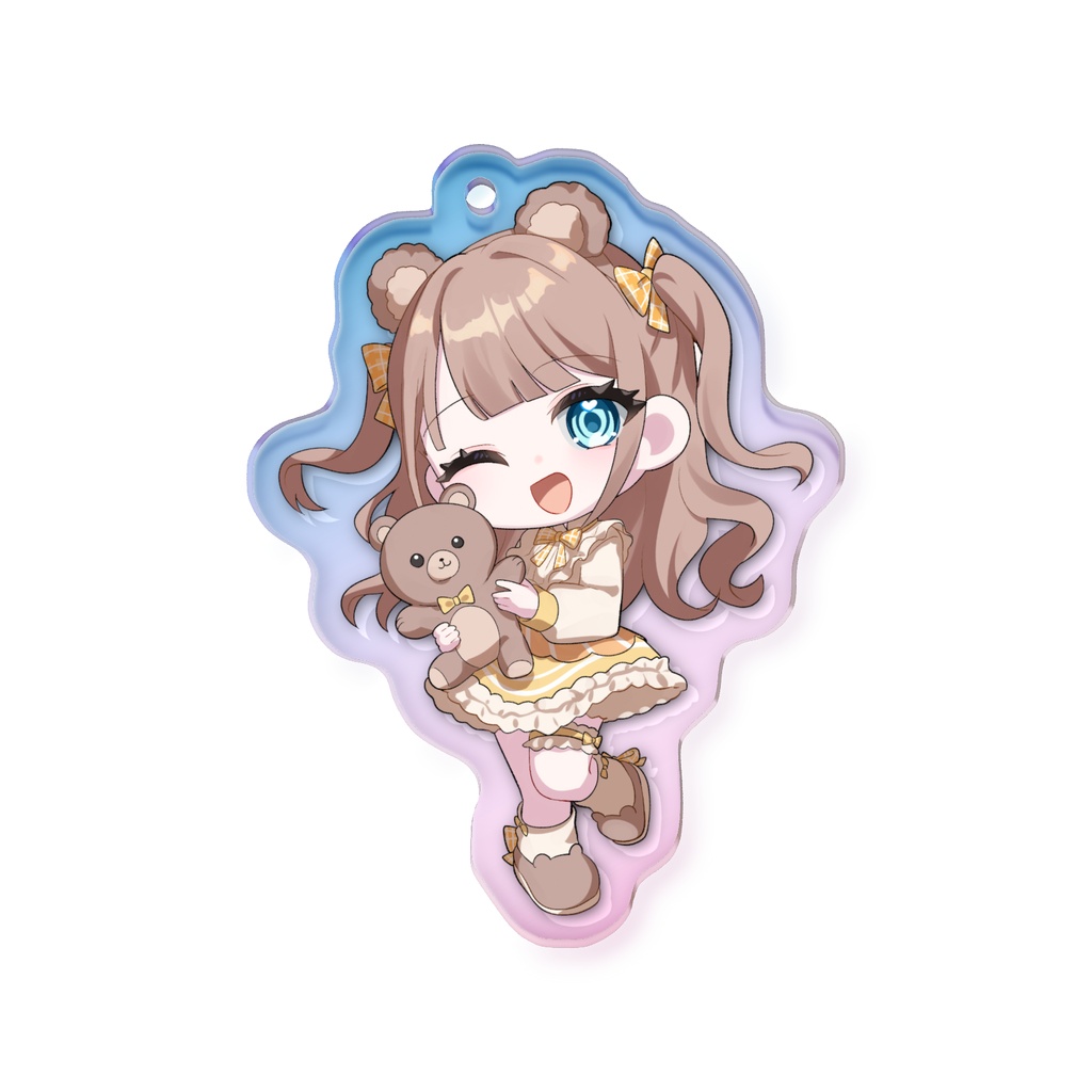 【小熊もこ】オーロラアクリルキーホルダー