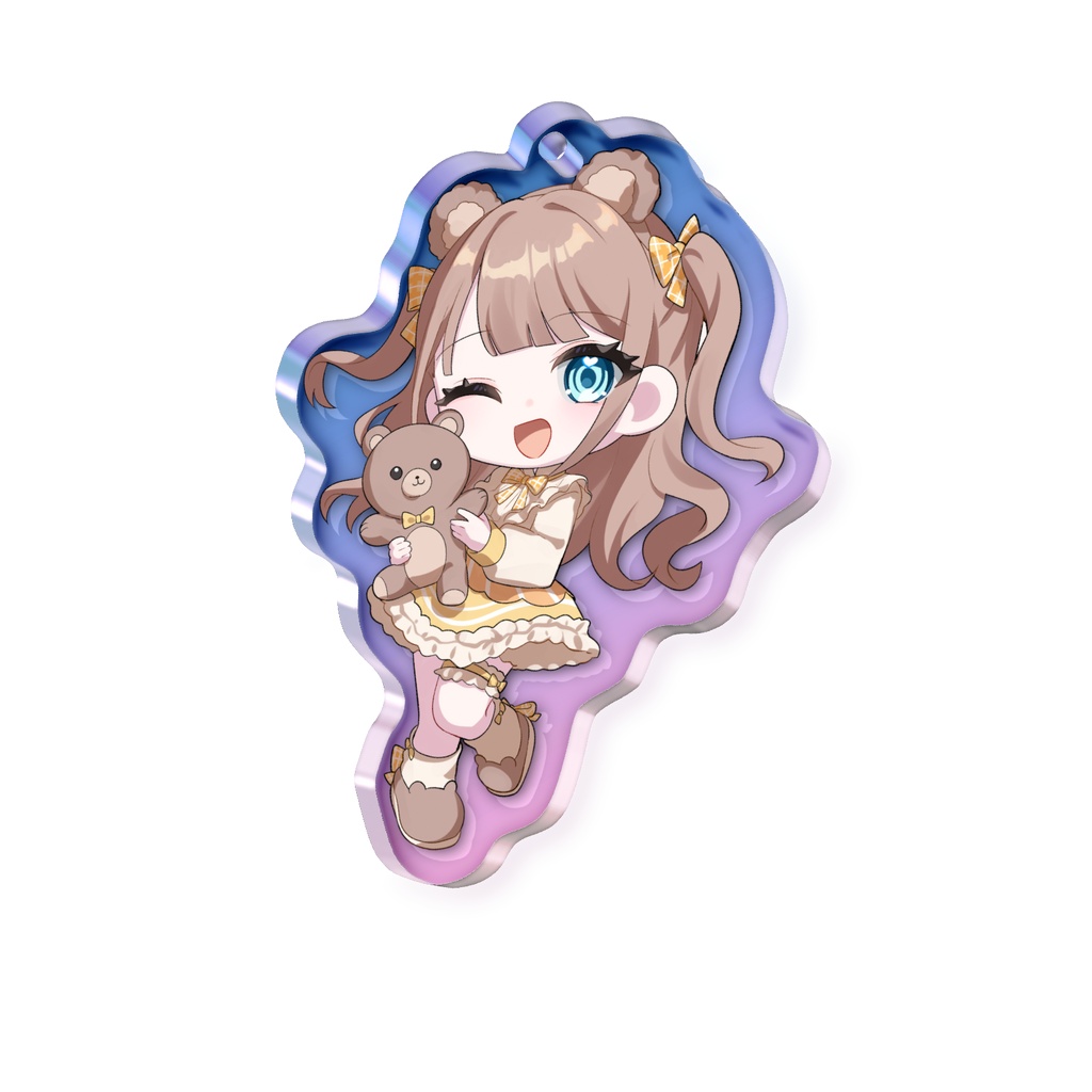 【小熊もこ】オーロラアクリルキーホルダー